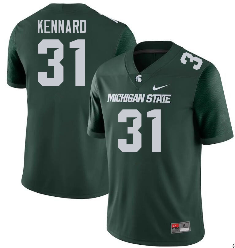 Men #31 DJ Kennard Michigan State Spartans College Football Jersesys Stitched-Green